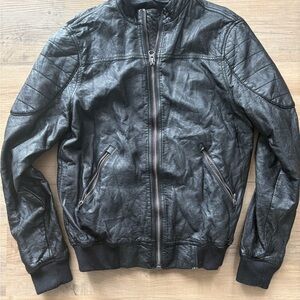 Men's Black faux Leather Jacket